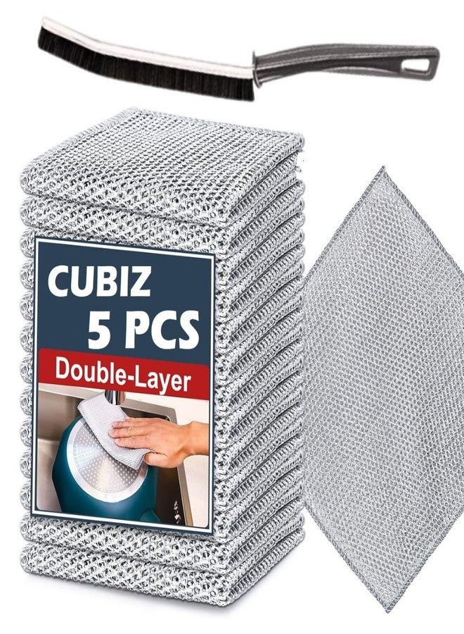 CUBIZ Dishcloth Multipurpose Rags Wet and Dry Dishwasher Safe, Easy Rinsing, Reusable,Cleaning Cloth Kitchen (5) - Image 1